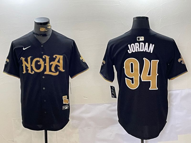 Men New Orleans Saints #94 Jordan Black Joint Name 2024 Nike Limited NFL Jersey style 1->indianapolis colts->NFL Jersey